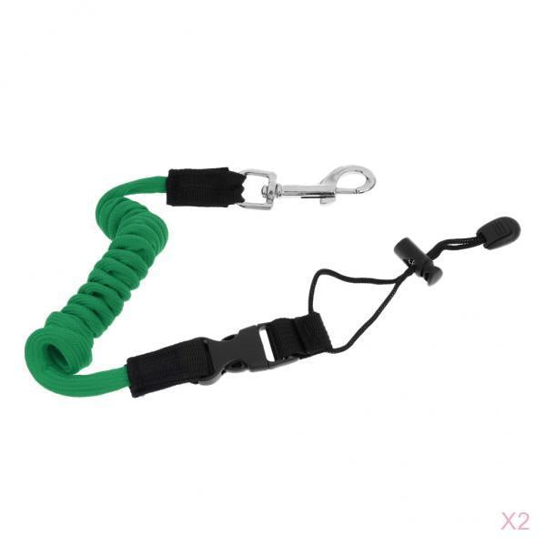 2Pc Elastic Coiled Cord Lanyard SUP Leash for Kayak Canoe Paddle Fishing Rod