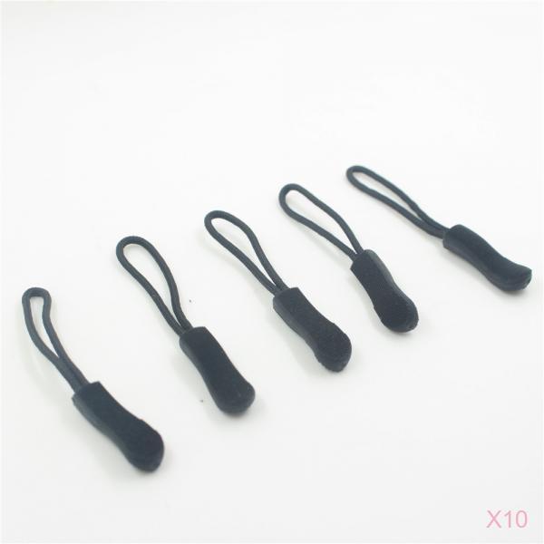 100Pcs Zipper Pulls Replacement Zip Cord Puller Slider Jacket Backpack Black