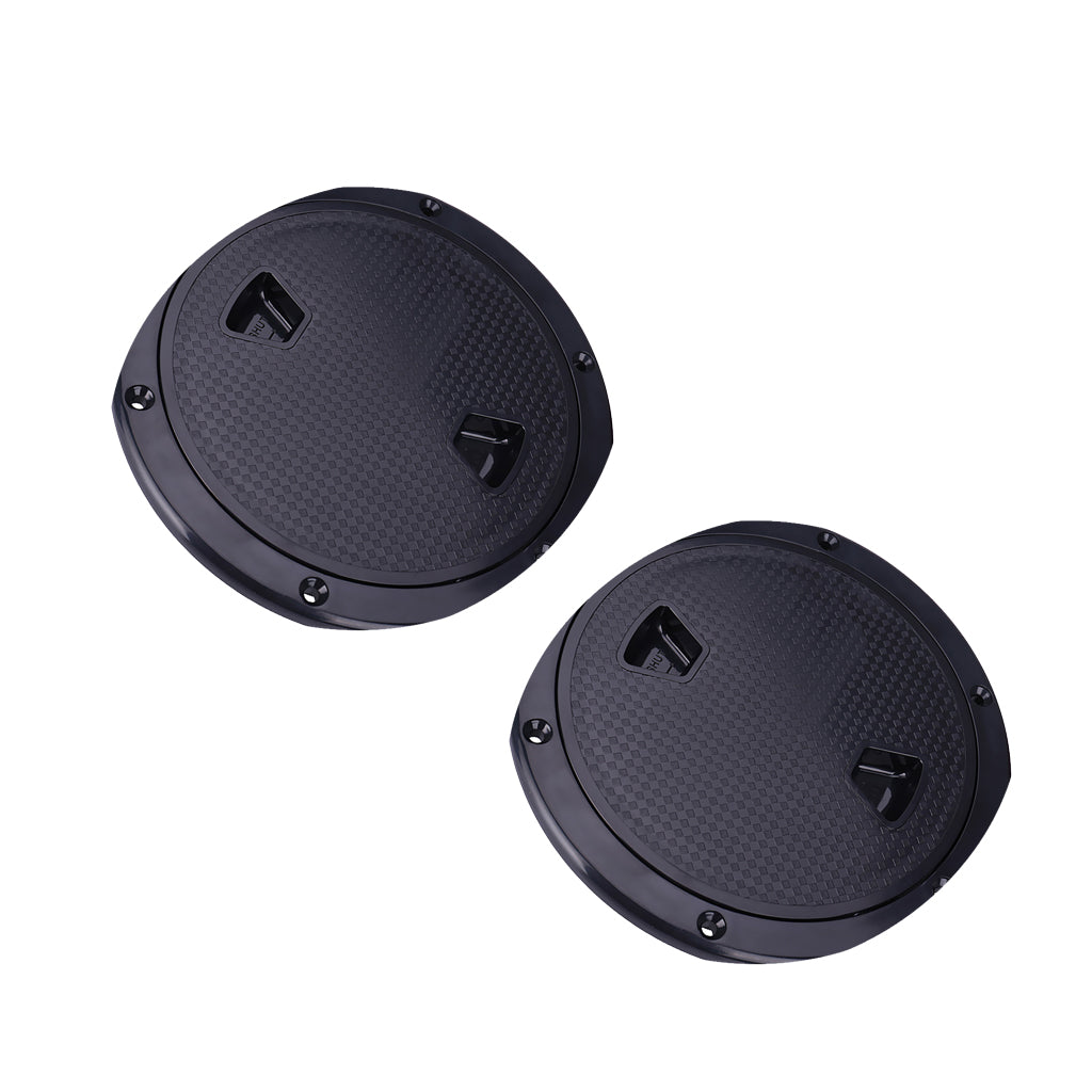 2 Pieces Marine Boat RV Black 6 Access Hatch Cover Screw Out Deck Plate"