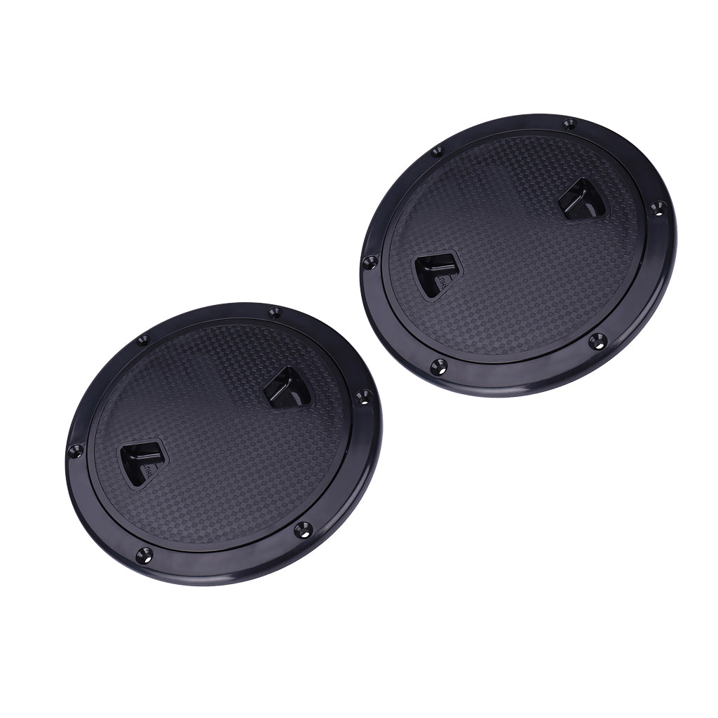 2 Pieces Marine Boat RV Black 6 Access Hatch Cover Screw Out Deck Plate"
