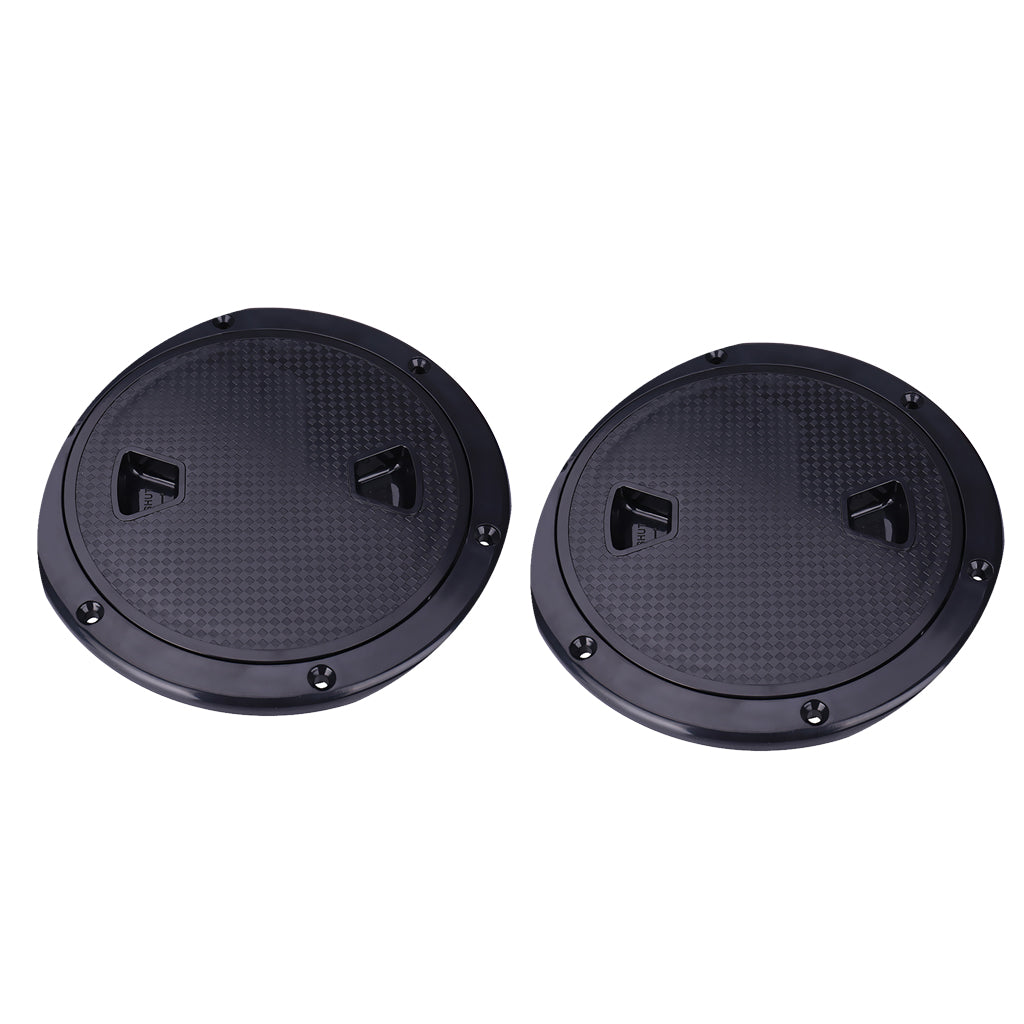 2 Pieces Marine Boat RV Black 6 Access Hatch Cover Screw Out Deck Plate"