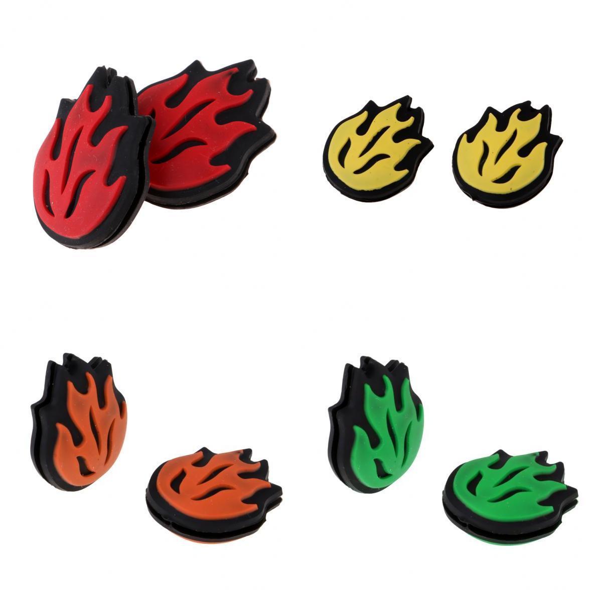 4 Pairs Silicone Flame Tennis Racket Shock Absorber Shockproof Damper