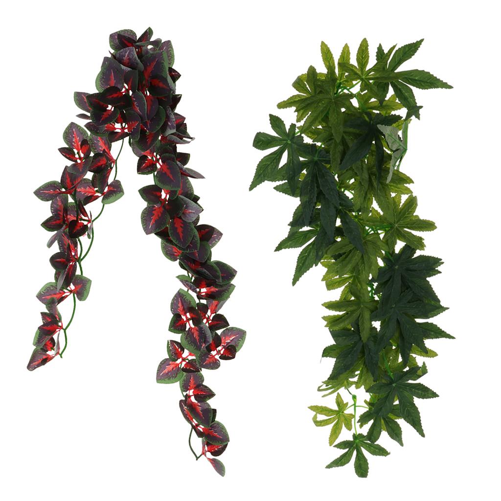 2pcs Bendable Reptiles Vine Jungle Climber Vines Artificial Decor