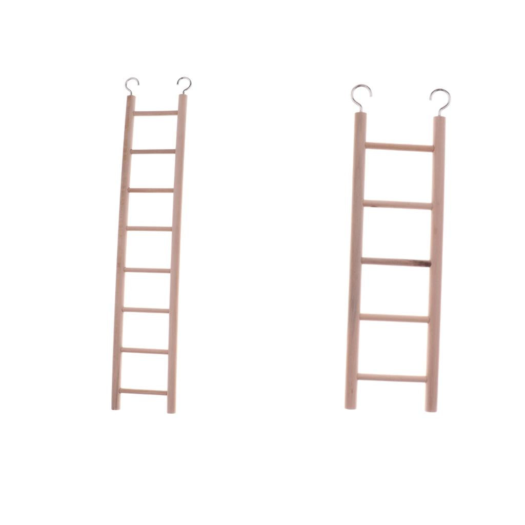 2pcs Wooden Bird Parrot Toy Bridge Ladder Hamster Bird Cage Accessories