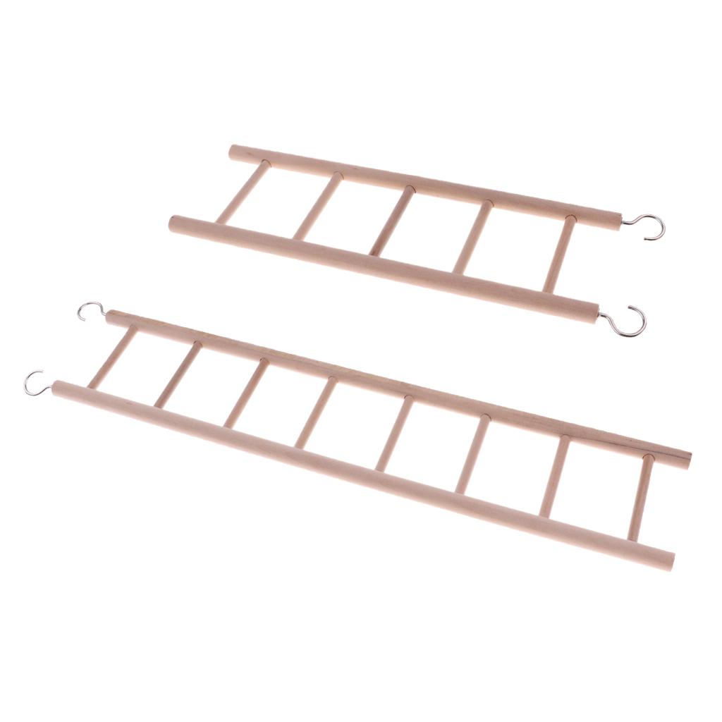 2pcs Wooden Bird Parrot Toy Bridge Ladder Hamster Bird Cage Accessories