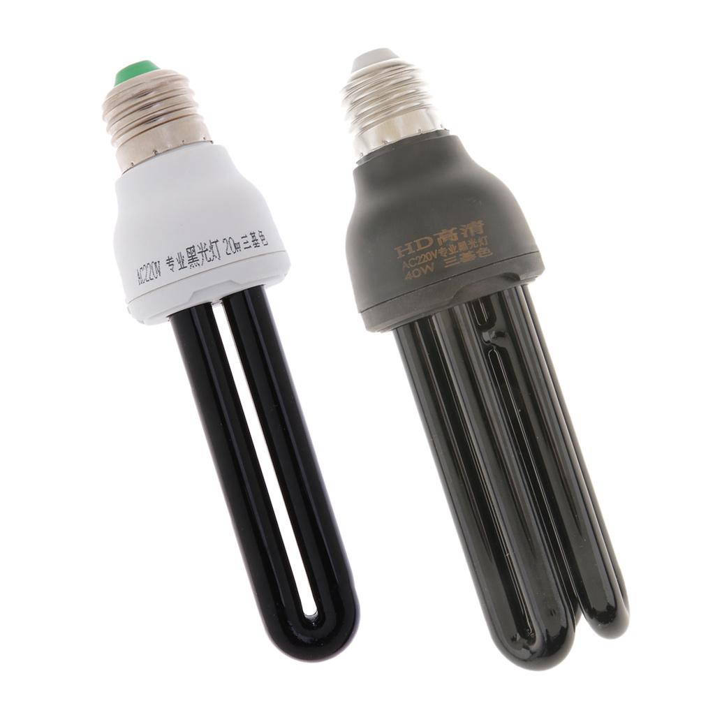 2pcs E27 UV Ultraviolet Blacklight Lamp Bactericidal Light Straight Lamp