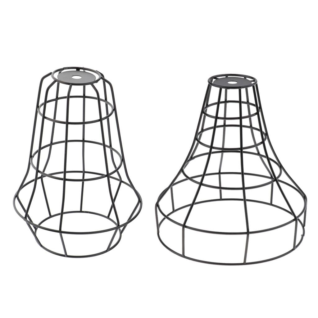 2pcs Iron Wire Cage Hanging Lamp Shade Pendant Light Chandelier Shades