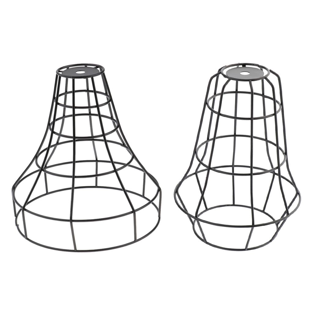 2pcs Iron Wire Cage Hanging Lamp Shade Pendant Light Chandelier Shades