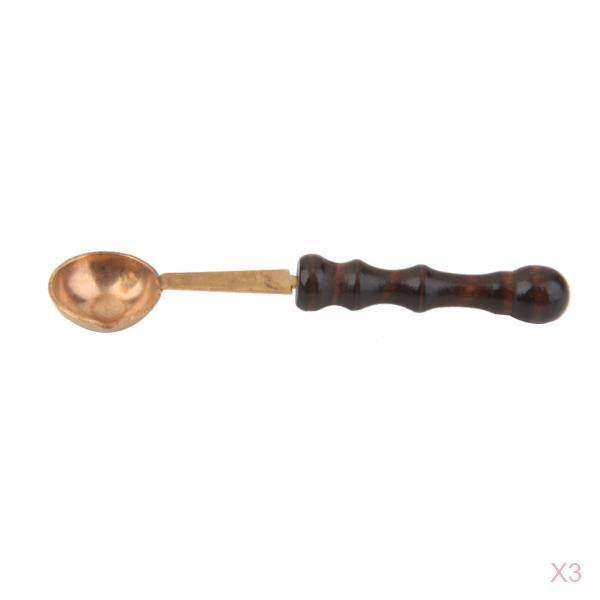 3 Pieces Antique Wooden Handle Wax Stamp Sealing Wax Spoon for Sealing Stamp