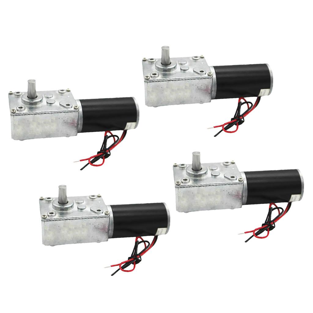 4 Micro DC Worm Gear Box Motor High Torque Speed Reduce Turbine 12V 160RPM