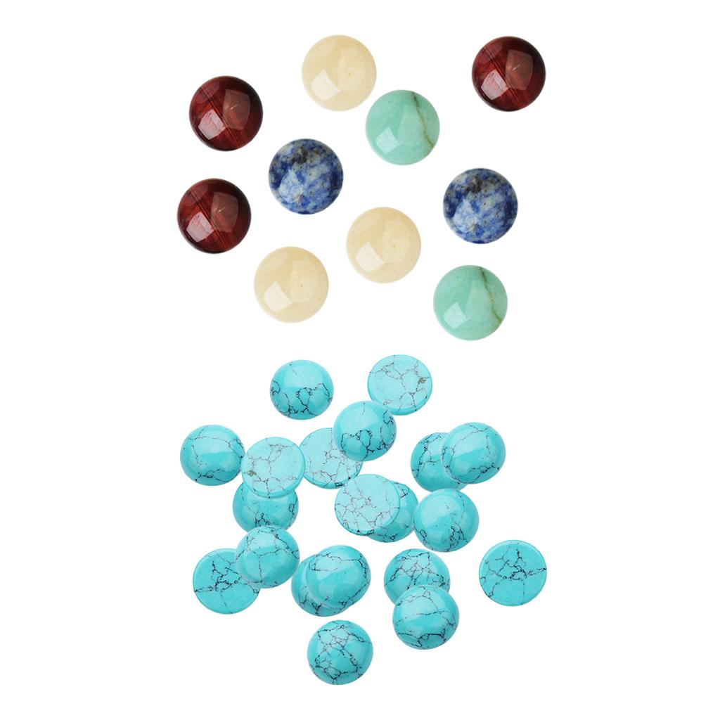 30Pieces Jewelry Making 8/6mm Half Round Gemstone Cabochon Stone DIY Charms