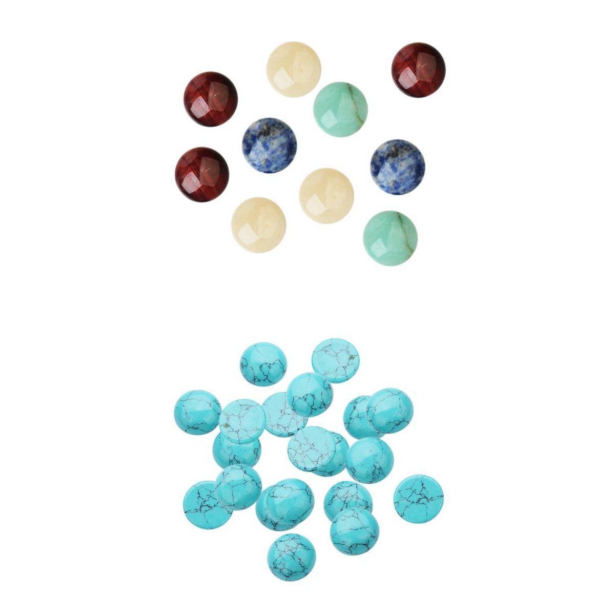 30Pieces Jewelry Making 8/6mm Half Round Gemstone Cabochon Stone DIY Charms