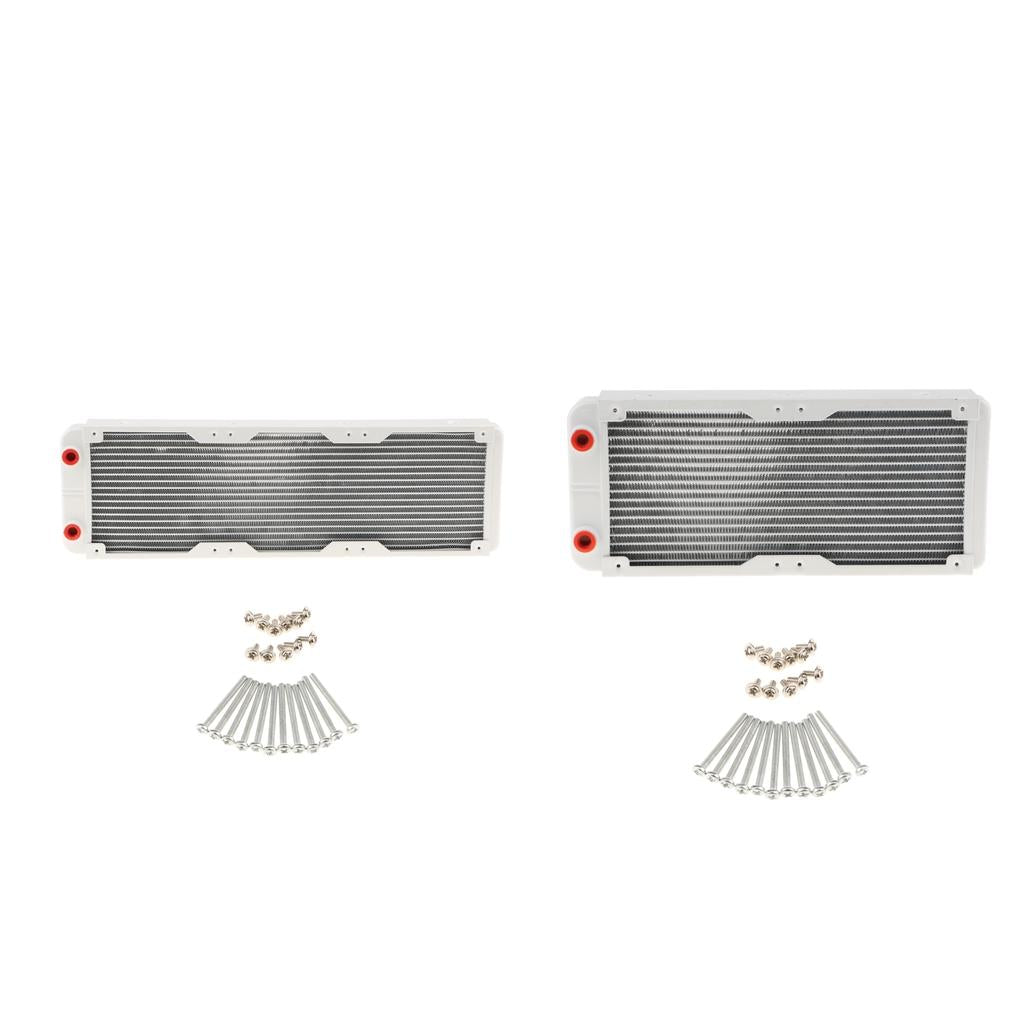 2Piece PC G1/4 18 Lines Radiator Water Cooling Cooler for CPU Heatsink