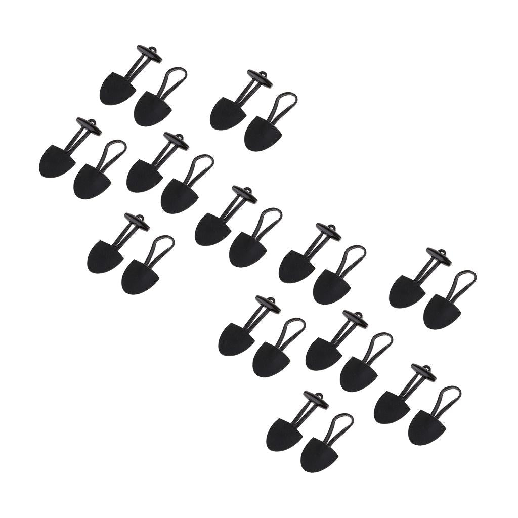 12 Pairs PU Leather Horn Toggle Button DIY Duffle Coat Fastener Buckle Black