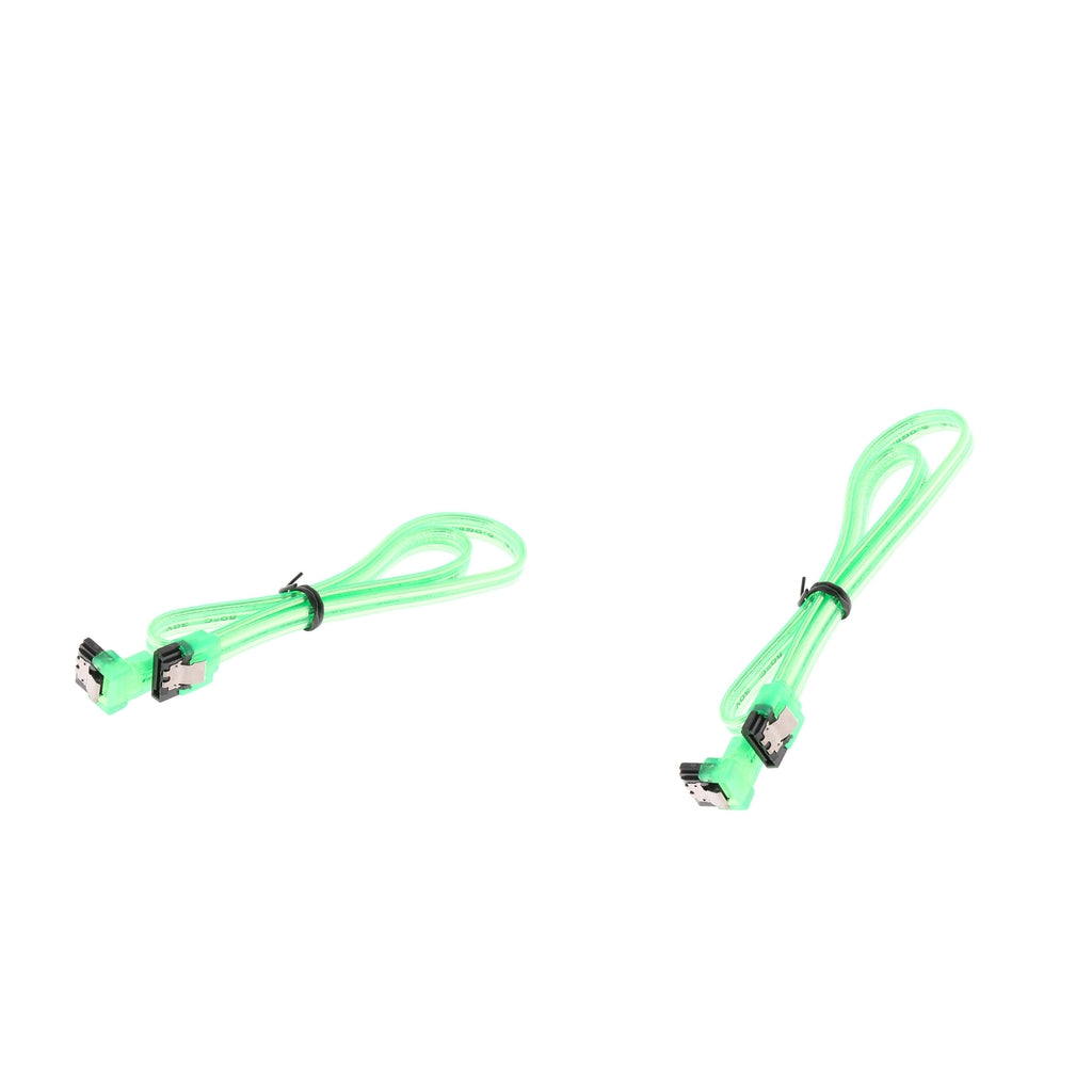 2x SATA III 6Gbps Cable with Locking Latch Straight to 90 Degree Right Angle