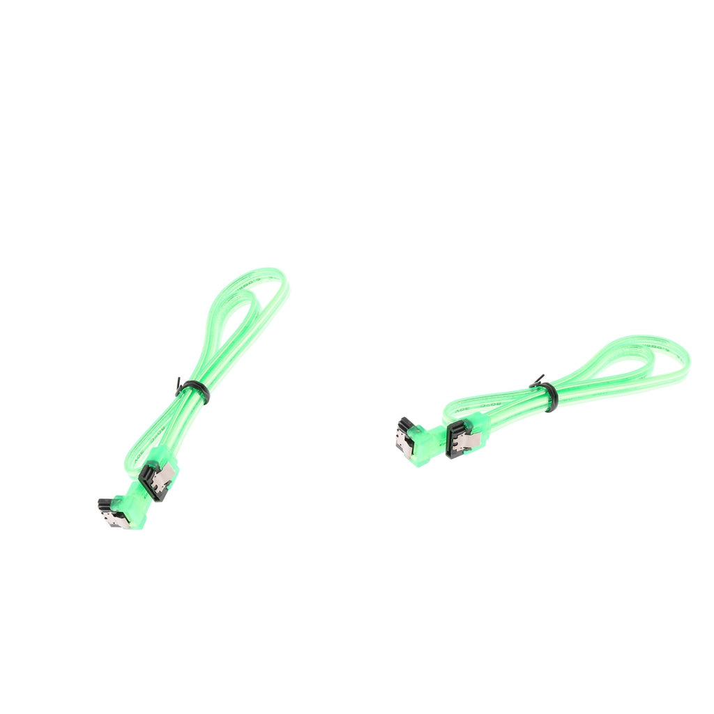 2x SATA III 6Gbps Cable with Locking Latch Straight to 90 Degree Right Angle