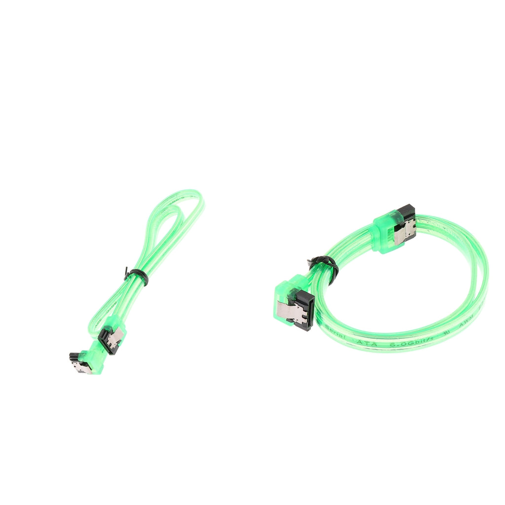 2x SATA III 6Gbps Cable with Locking Latch Straight to 90 Degree Right Angle