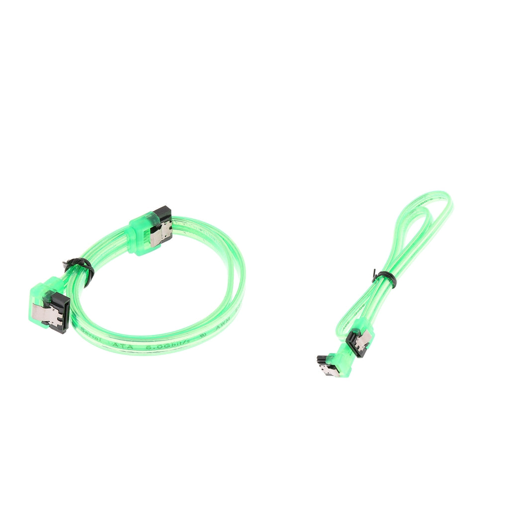 2x SATA III 6Gbps Cable with Locking Latch Straight to 90 Degree Right Angle