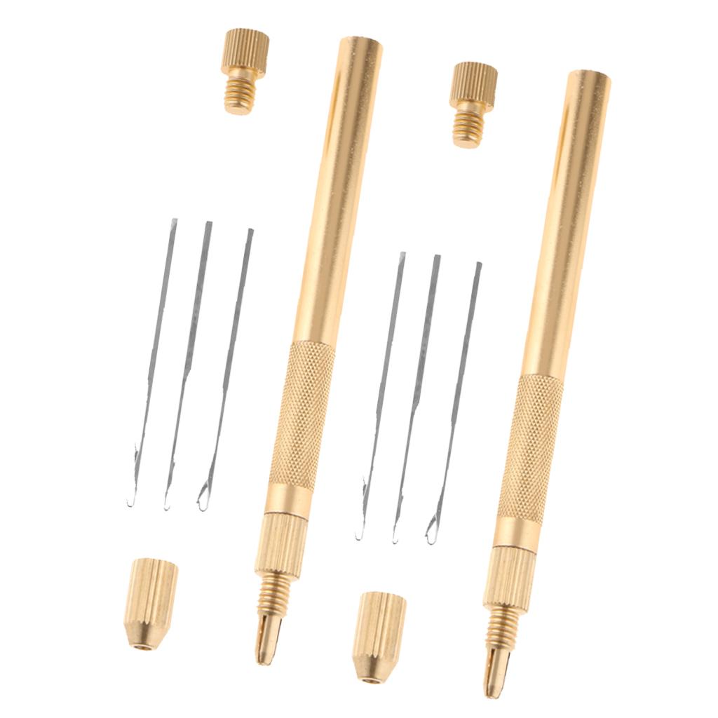 2 Aluminum Crochet Hook Needles Kit for Beads Ring Dreadlock Lace Wig Making