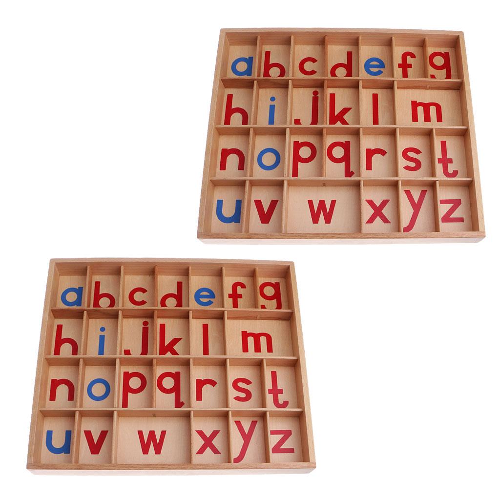 2 Montessori Movable Alphabets Box Letters Wooden for Children Educational