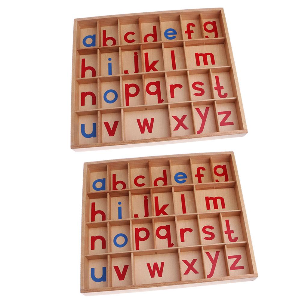 2 Montessori Movable Alphabets Box Letters Wooden for Children Educational