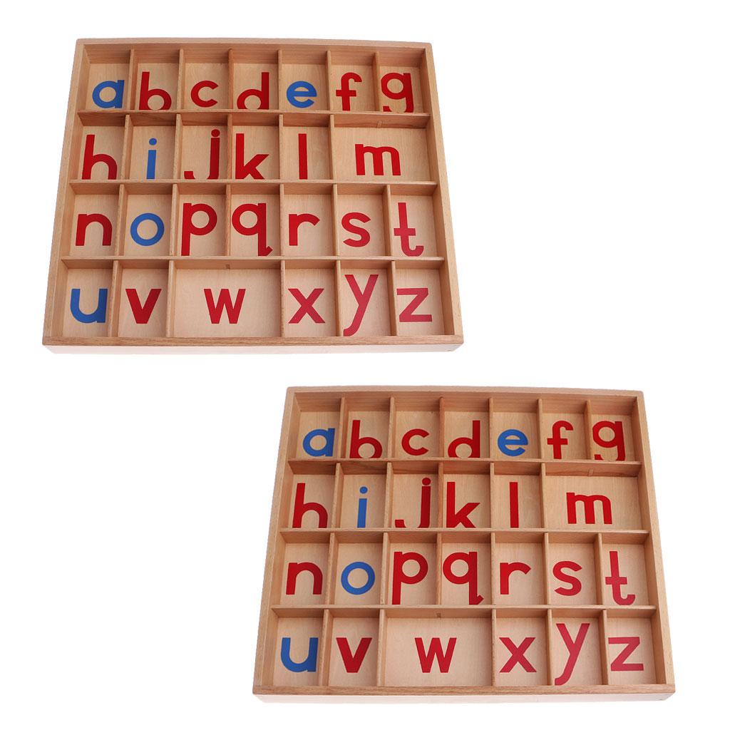 2 Montessori Movable Alphabets Box Letters Wooden for Children Educational