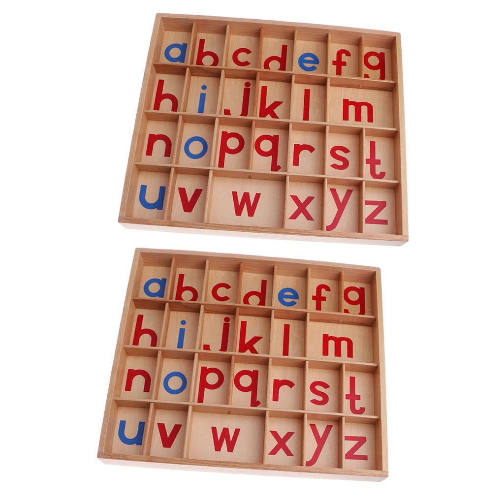 2 Montessori Movable Alphabets Box Letters Wooden for Children Educational