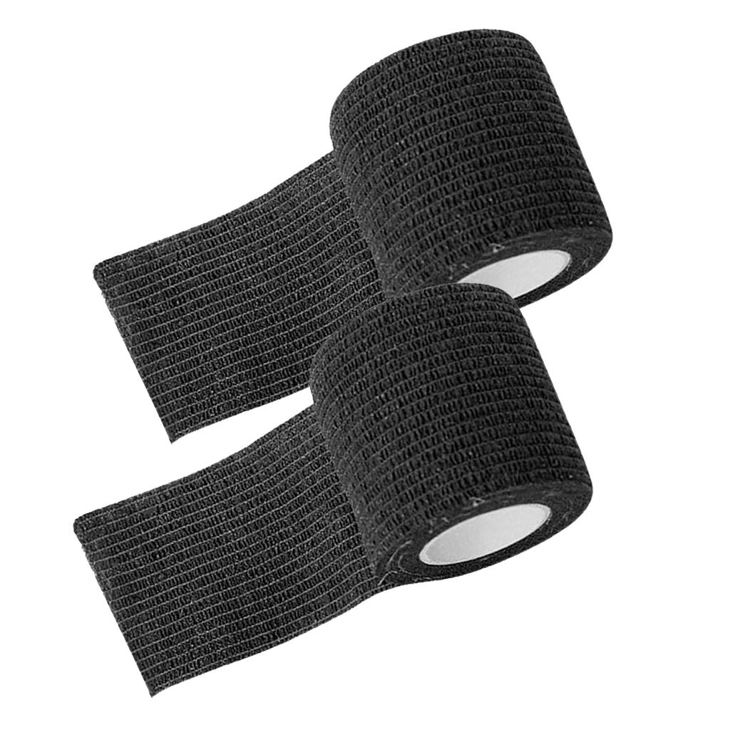2 Self-adhesive Elastic Bandage for Handle Grip Tube Tattoo Accessory Black