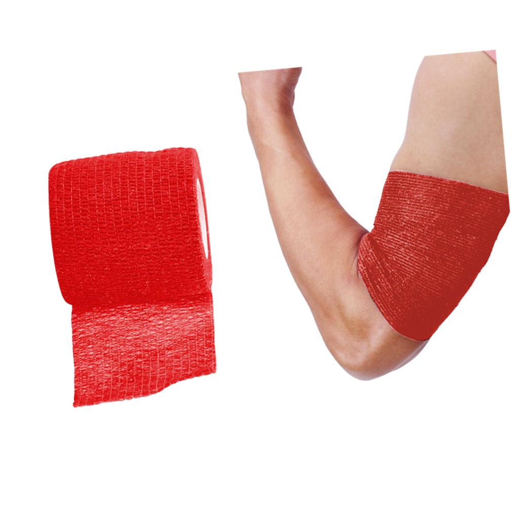 2 Self-adhesive Elastic Bandage for Handle Grip Tube Tattoo Accessory Red