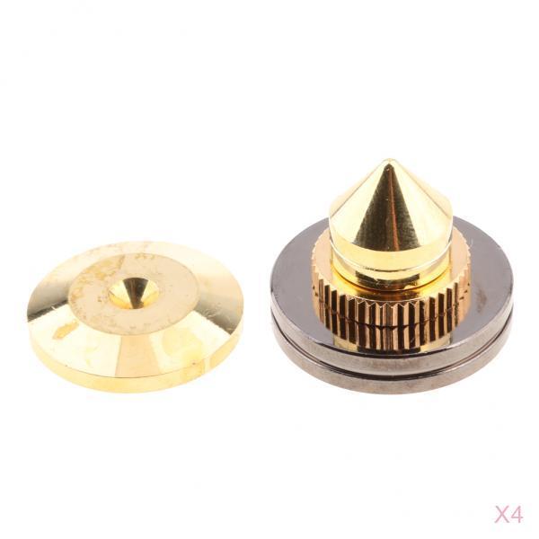 4Pcs Speaker Spike Golden Stand Feet Cone Base Pad