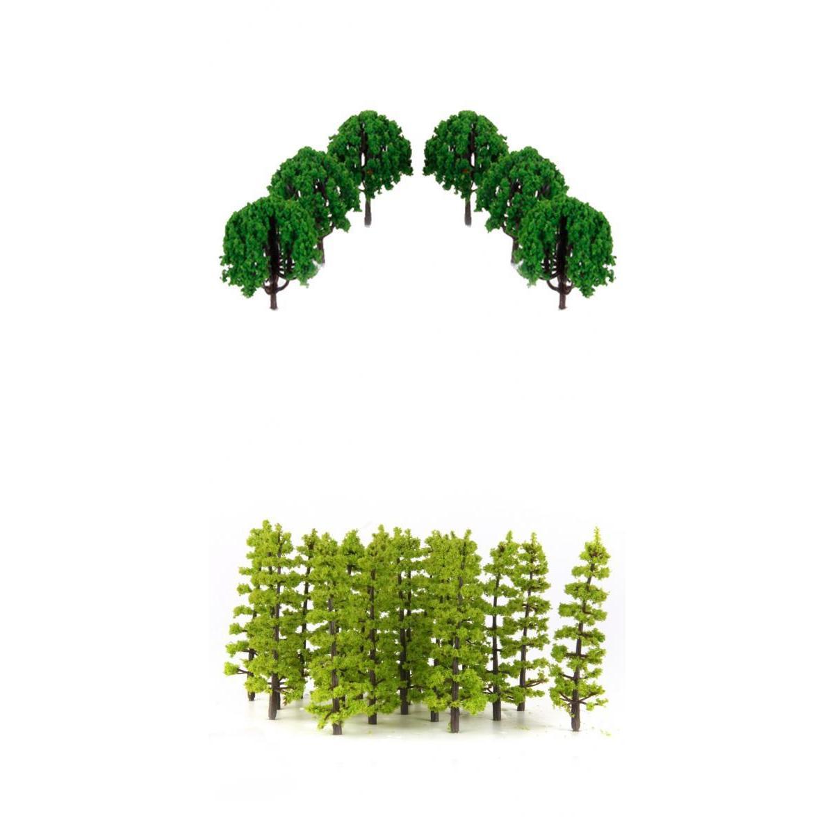 1/100 HO Scale 7-9cm Train Railroad Scenery Landscape Model Tree, Pack of 40