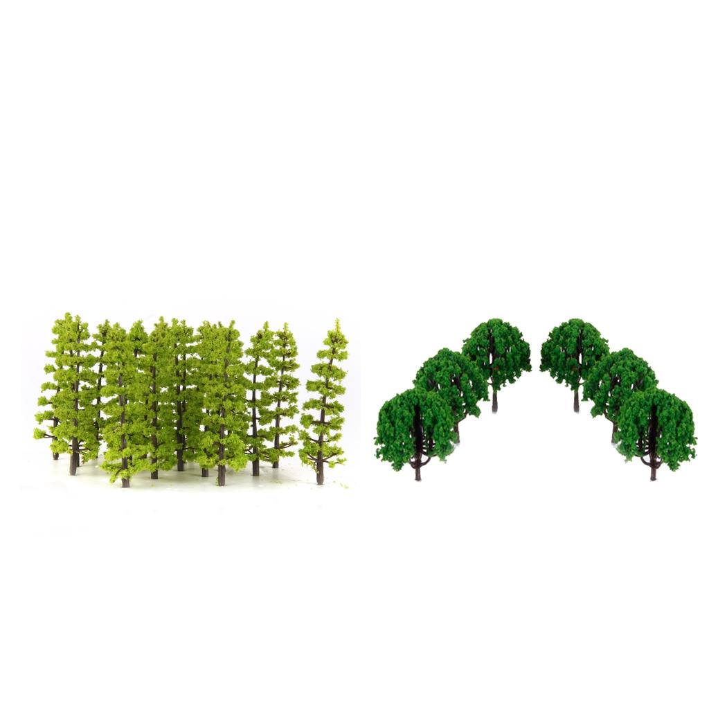 1/100 HO Scale 7-9cm Train Railroad Scenery Landscape Model Tree, Pack of 40