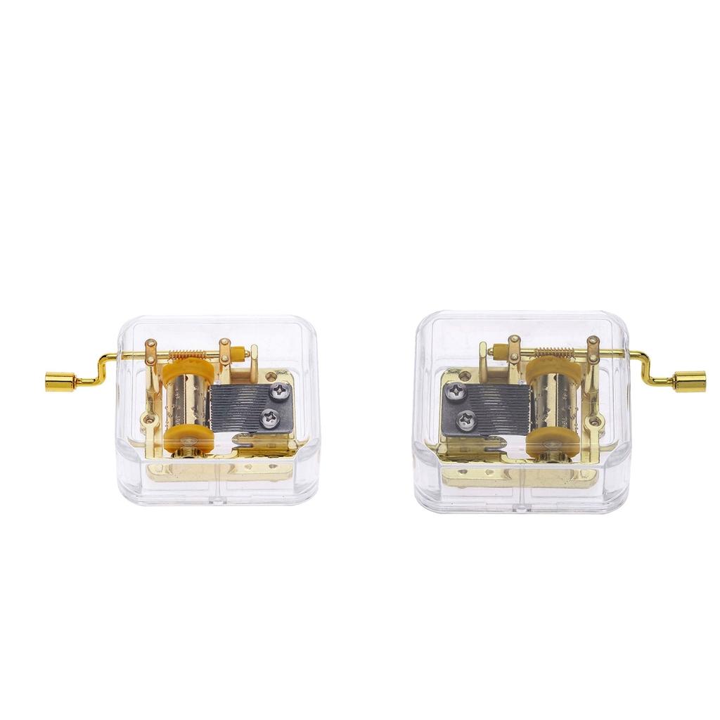 2x Hand Crank Music Box Movement Play Over The Rainbow + Amazing Grace