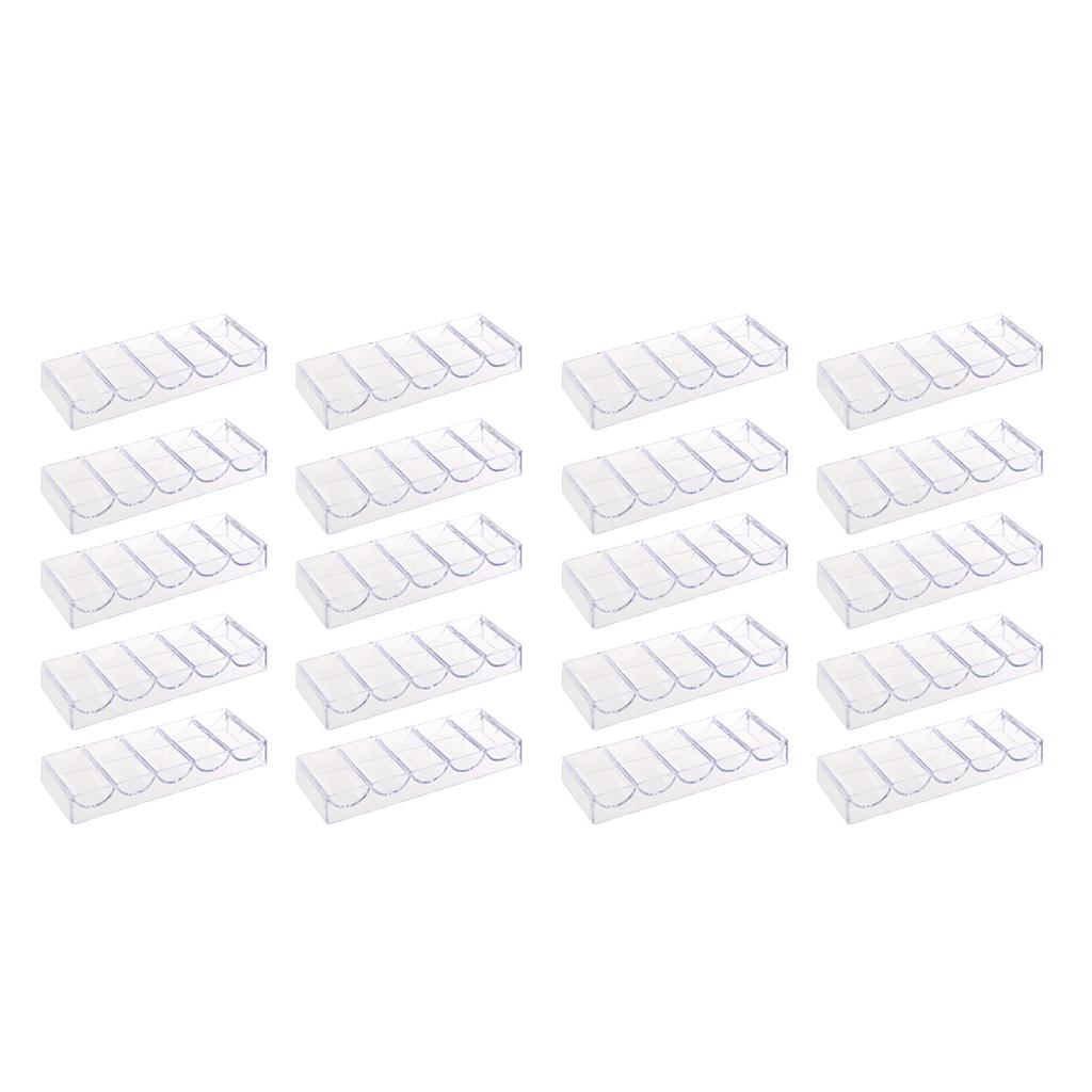 20Pcs Poker Chips Tray Storage Case 100 Chips for Party Home Casino Game