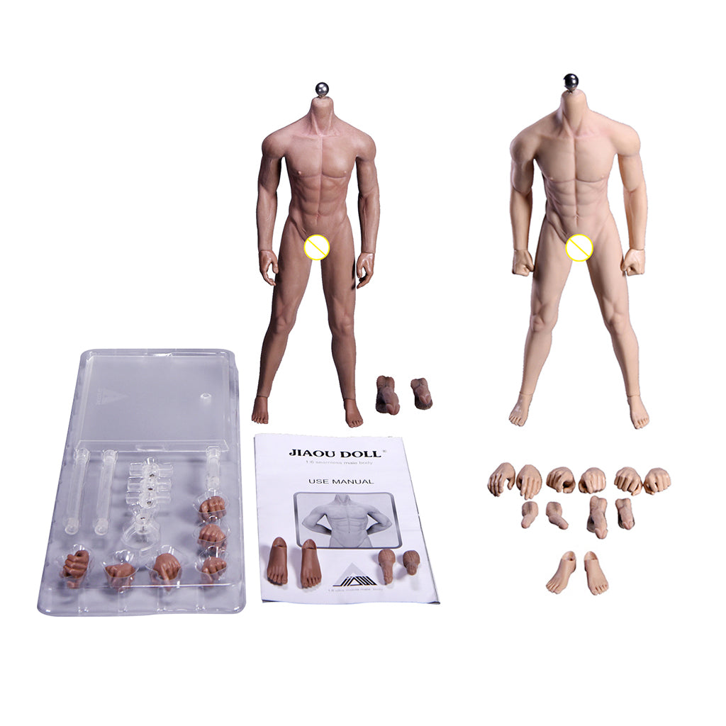 2/set 1/6 Scale Super Flexible Male Seamless Body with Steel Skeleton
