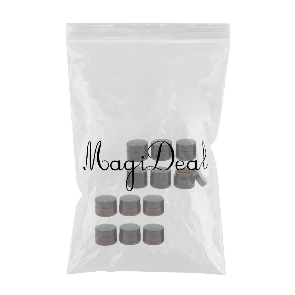 12X Refillable Cosmetic Container Round Glass Jar Vial for Face Cream Lotion