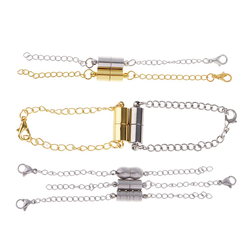 7 Sets Jewelry Making Magnetic Hooks Lobster Clasps Necklace Extenders Chain
