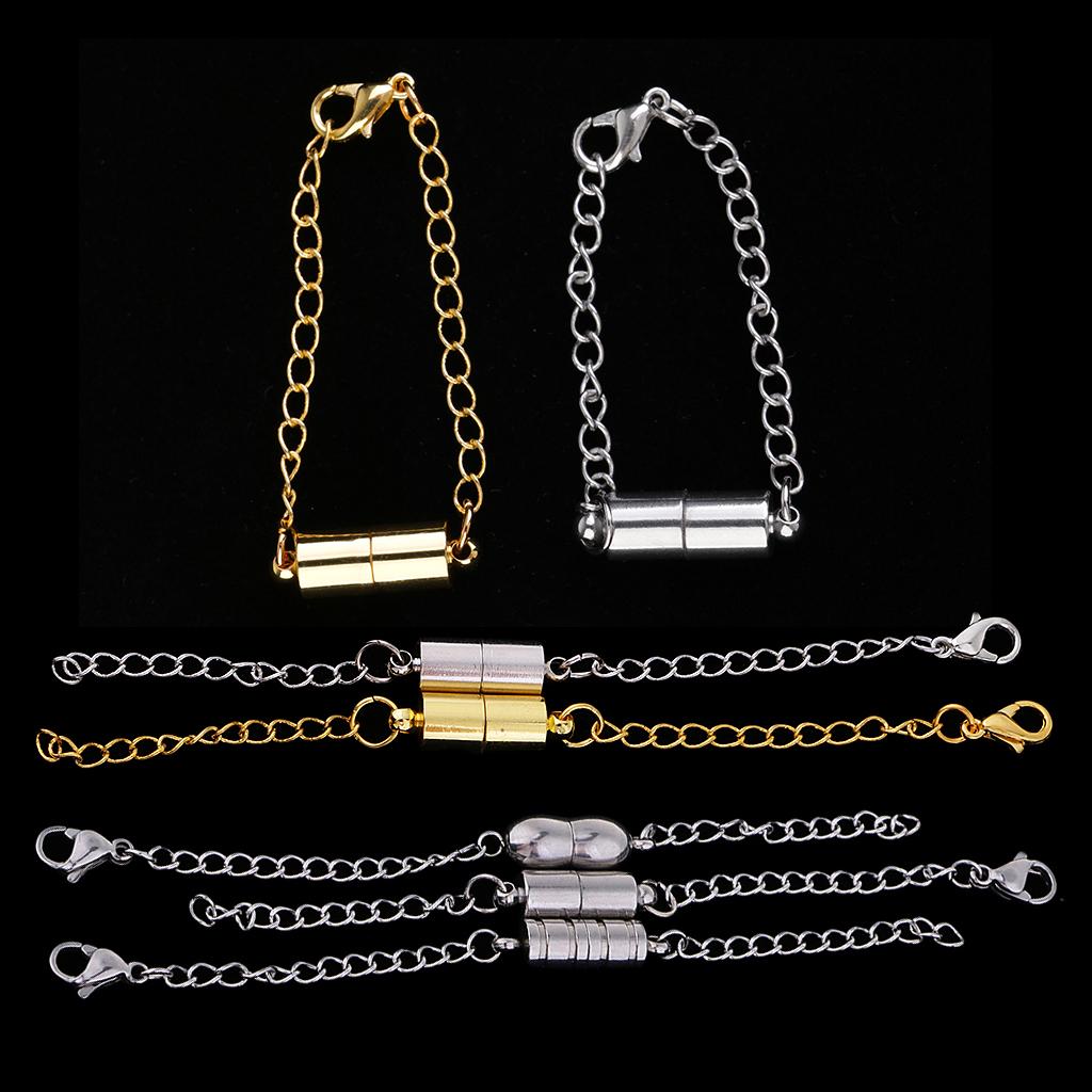 7 Sets Jewelry Making Magnetic Hooks Lobster Clasps Necklace Extenders Chain