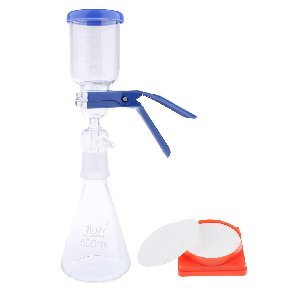 500ml Filtration Apparatus Vacuum Unit + 50pcs Nylon Filter Membranes 0.45um