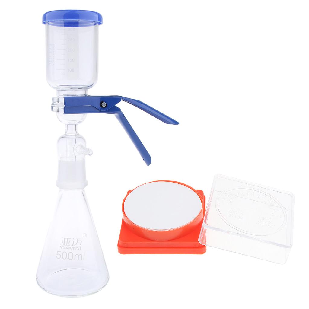 500ml Filtration Apparatus Vacuum Unit + 50pcs Nylon Filter Membranes 0.22um