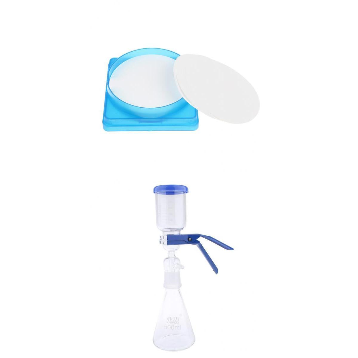 500ml Filtration Apparatus Vacuum Unit + 50pcs Water Filter Membranes 0.45um