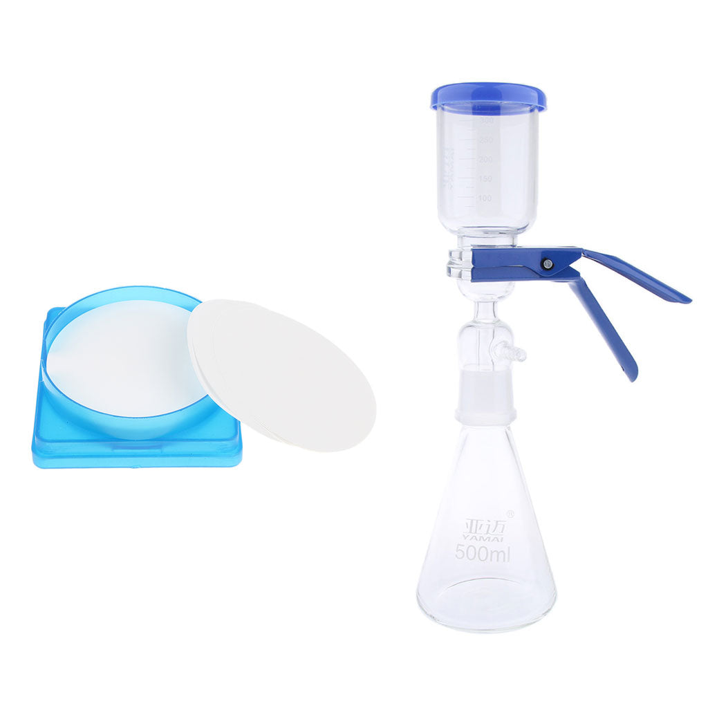 500ml Filtration Apparatus Vacuum Unit + 50pcs Water Filter Membranes 0.45um