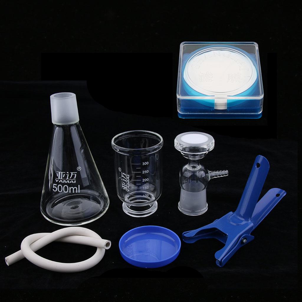500ml Filtration Apparatus Vacuum Unit + 50pcs Water Filter Membranes 0.45um