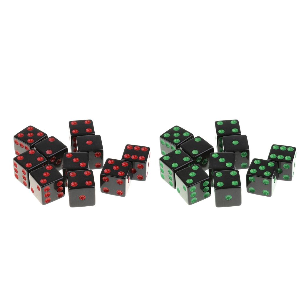 20 Pieces/Set Plastic Dice D6 6 Sided Dotted Dice Toy for D&D DND RPG Props