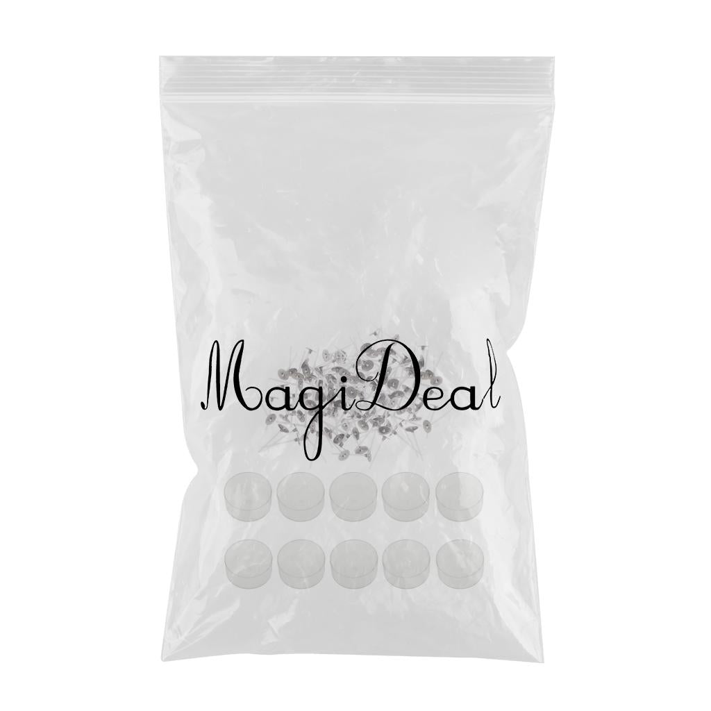 200pcs Pre-waxed Candle Wick and 10pcs Plastic Round Tealight Empty Case Cup