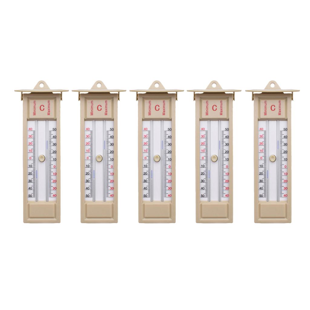 5pcs Wall Thermometer Indoor/Outdoor Greenhouse Max Min Temperature Gauge