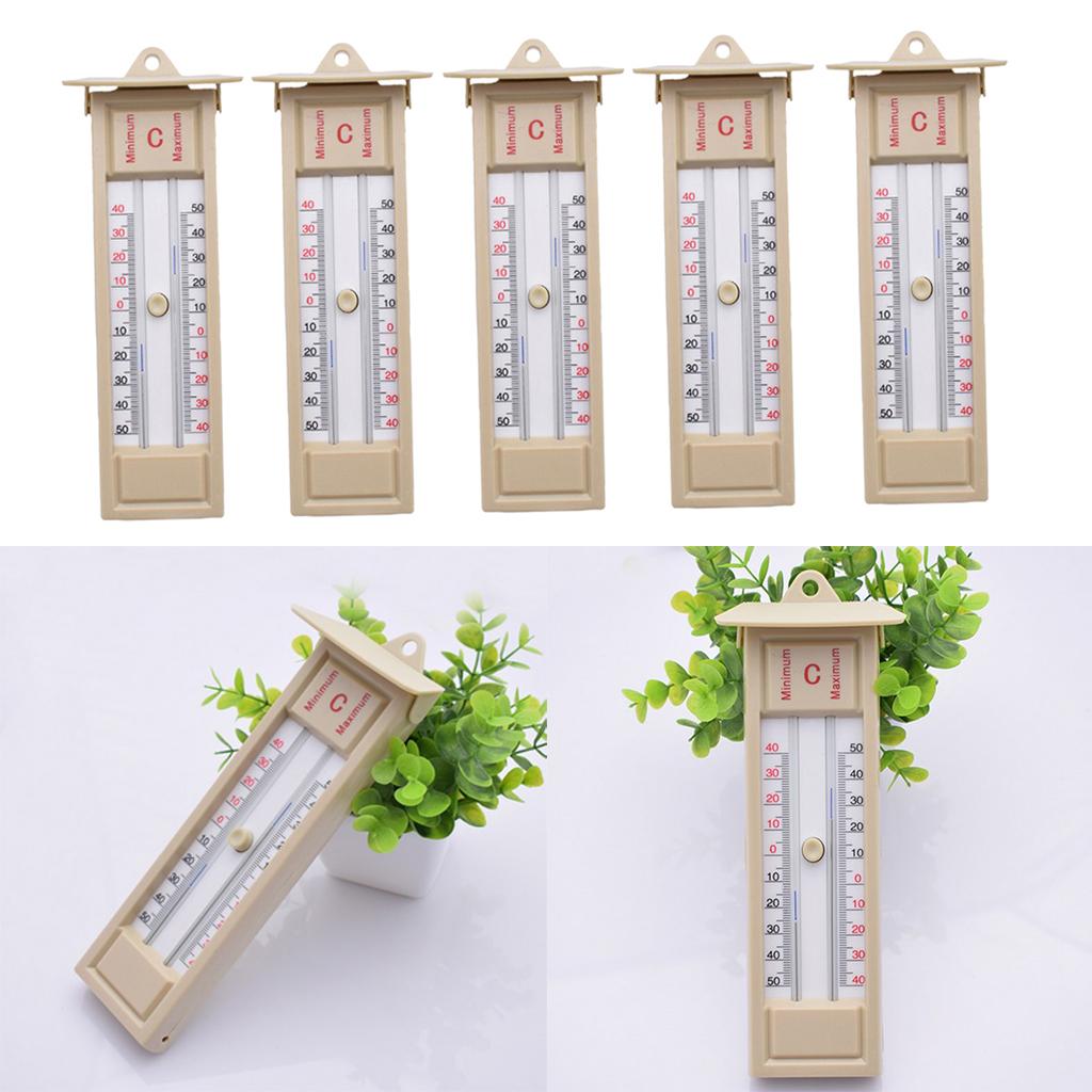 5pcs Wall Thermometer Indoor/Outdoor Greenhouse Max Min Temperature Gauge