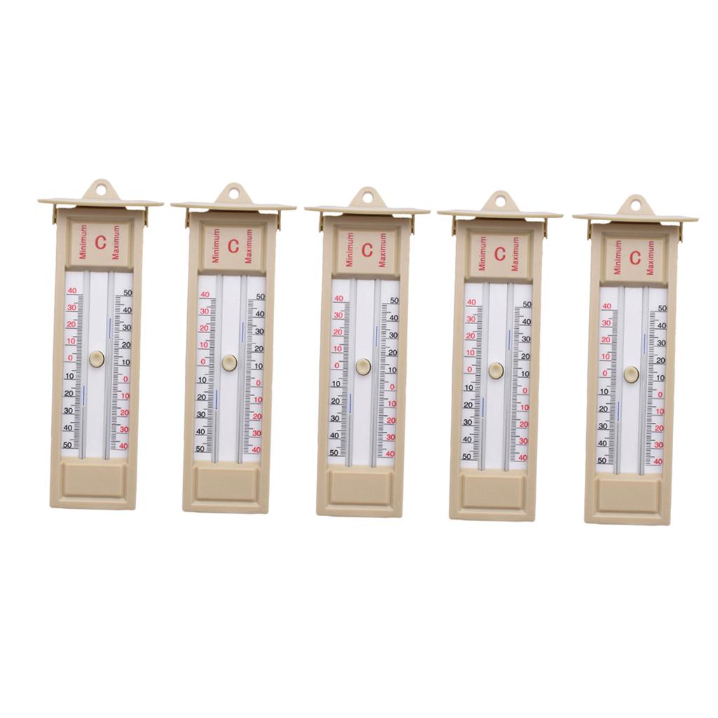5pcs Wall Thermometer Indoor/Outdoor Greenhouse Max Min Temperature Gauge