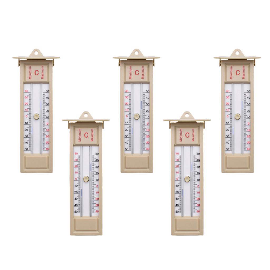 5pcs Wall Thermometer Indoor/Outdoor Greenhouse Max Min Temperature Gauge
