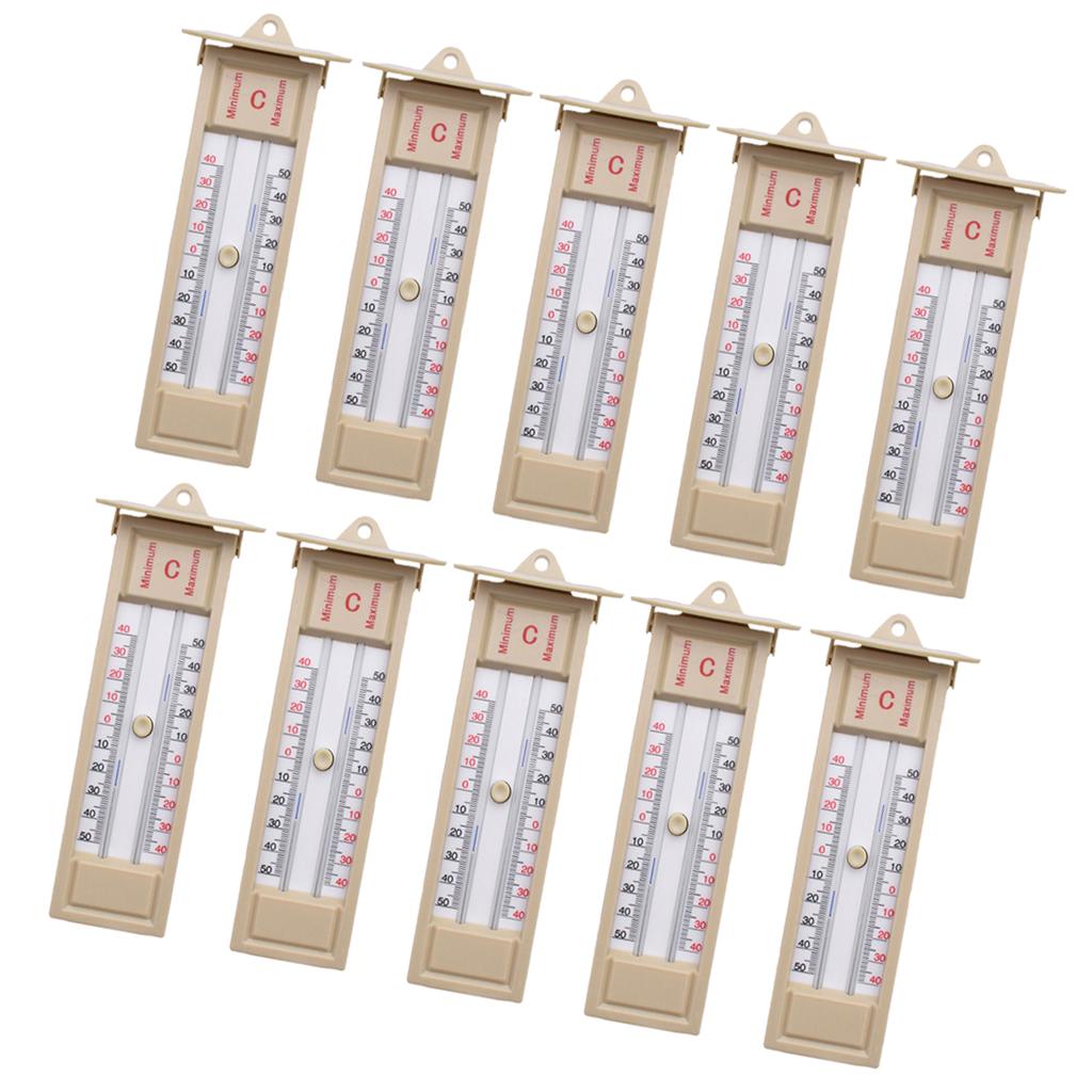 10pcs Wall Thermometer Indoor/Outdoor Greenhouse Max Min Temperature Gauge